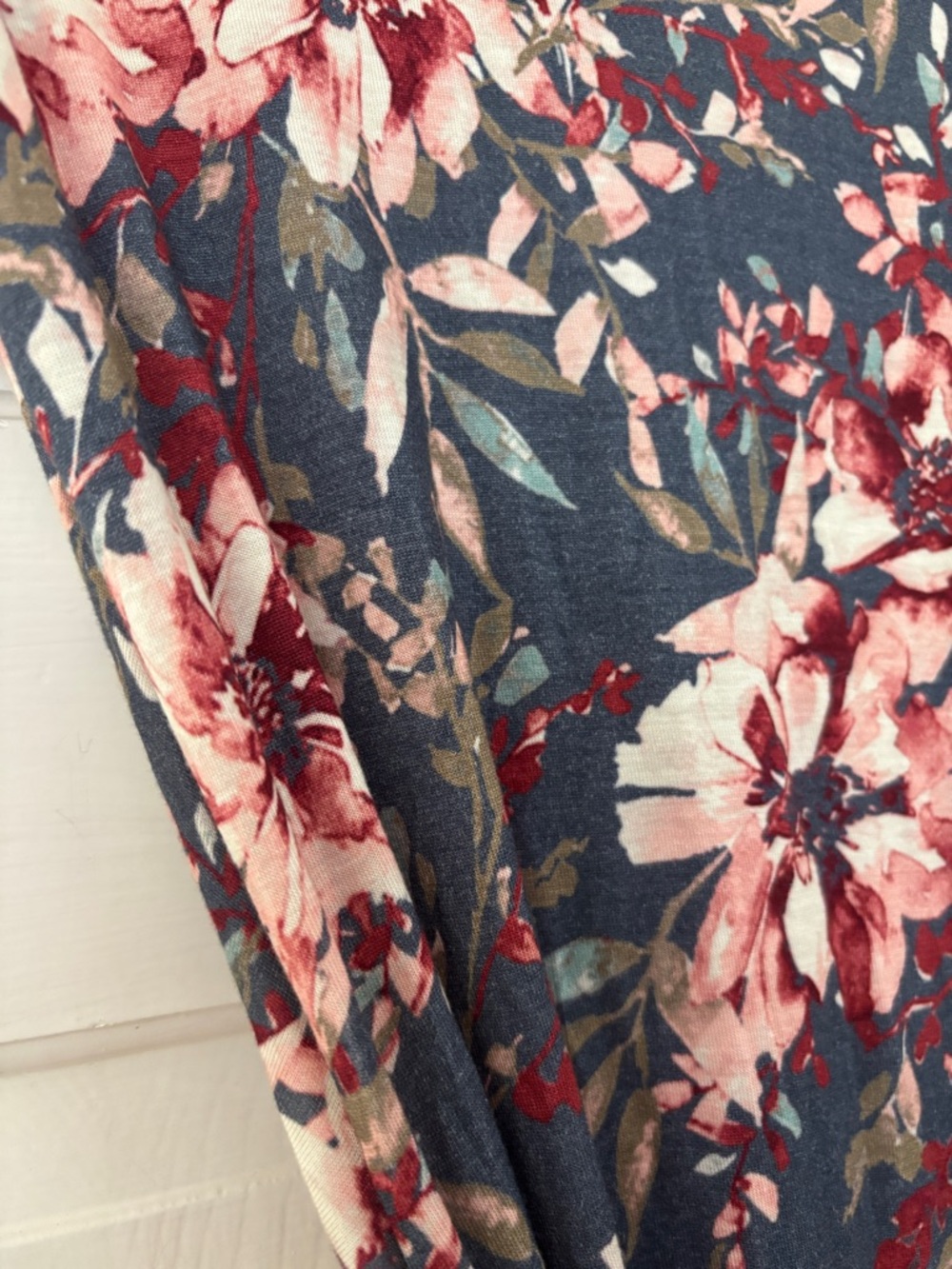 Garnet Hill Floral Faux Wrap Dress Size Small V-Neck Cottage Blue Pink Feminine - Picture 12 of 13